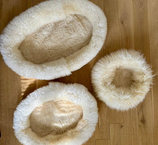 Three sizes of sheep donut Creme