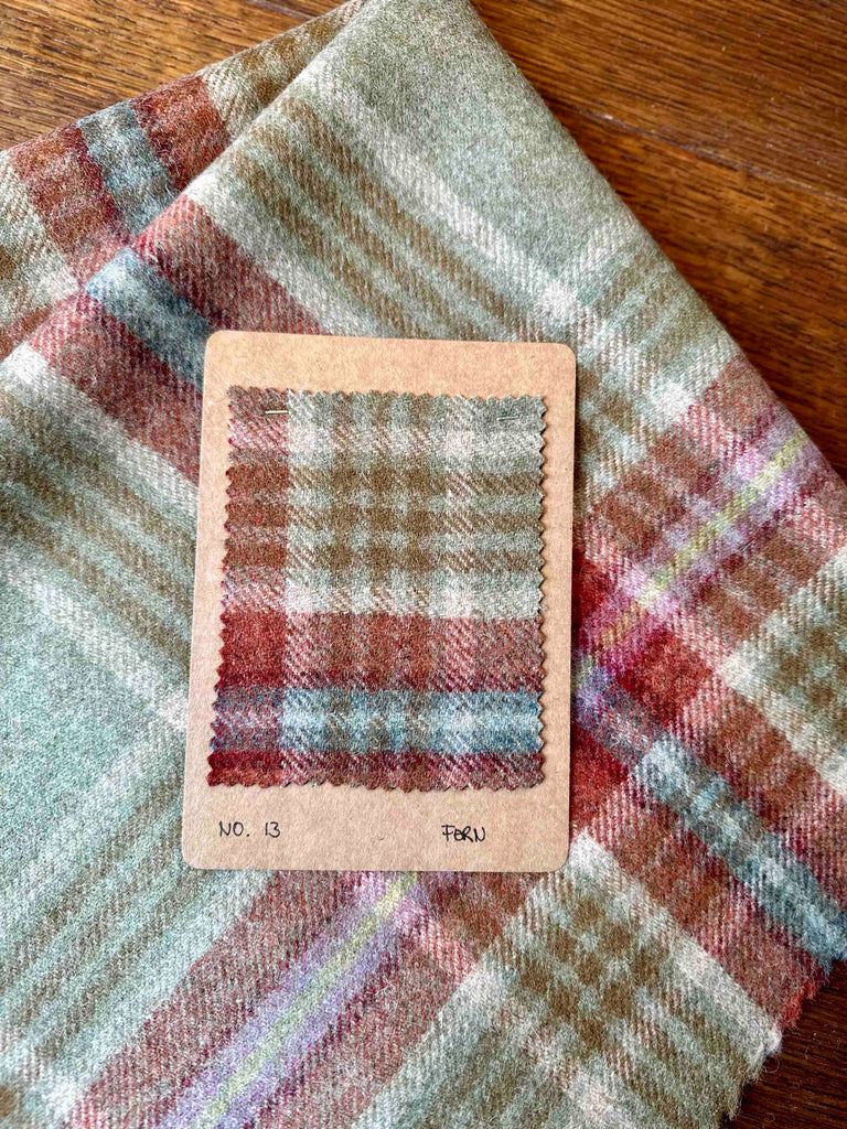 fabric swatch check colour Fern