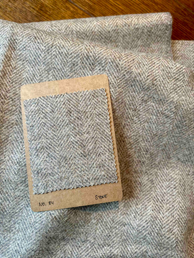 fabric swatch of Herringbone colour Stone