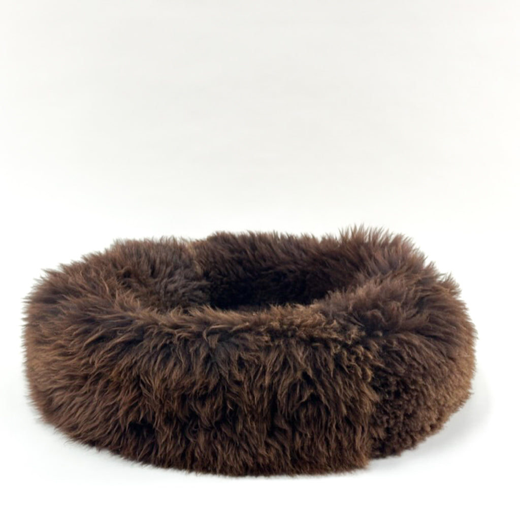 side view of standard sheep donut Brown