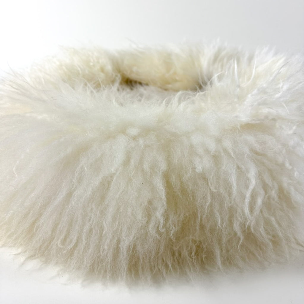 fur detail of sheep donut Rain Spot in a close-up