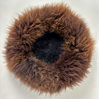 sheep donut in brown with dark brown inside bottom