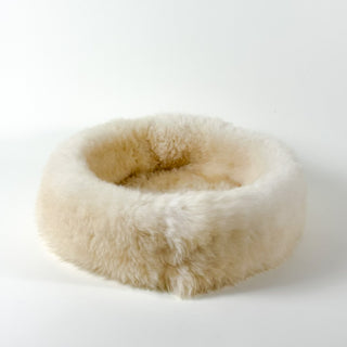 side view on empty shell pearl sheep donut
