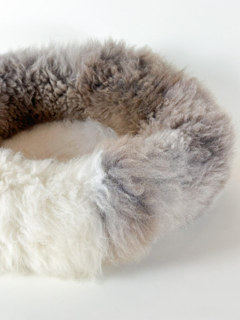 detail of fur of sheep donut colour Shore Clay