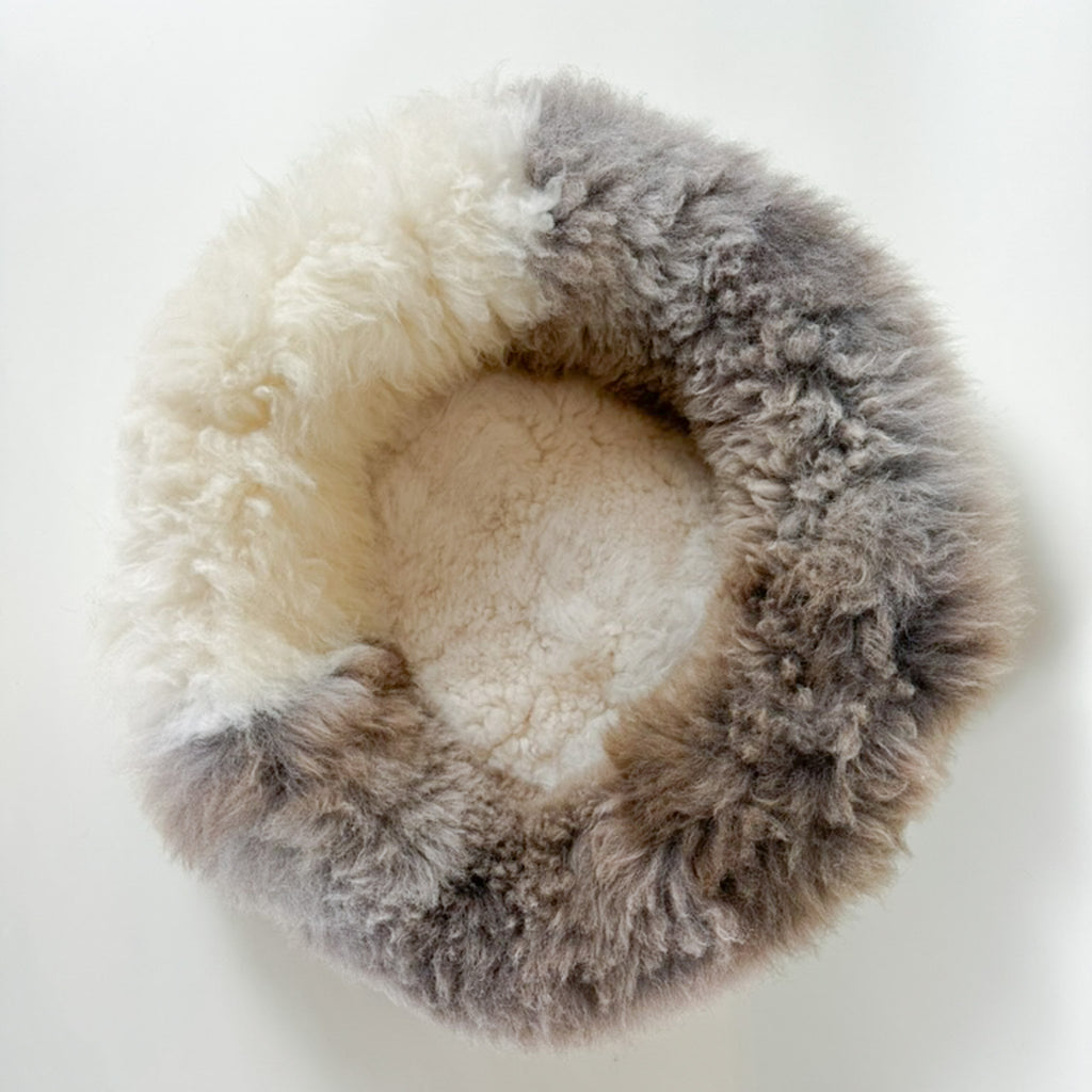 top view on empty sheep donut in colour Shore Clay