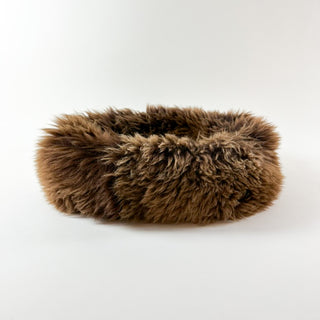 side view of sheep donut thatched gold