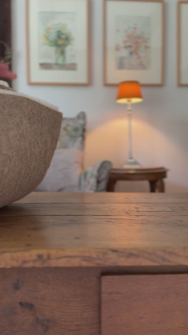 dog bed filling - layers of wool presented on a table