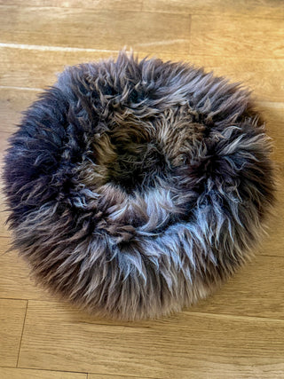 Sheep Donut brown-grey on wooden floor
