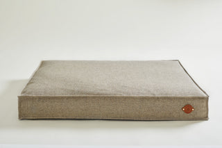 Tweed Dog Bed in colour STONE