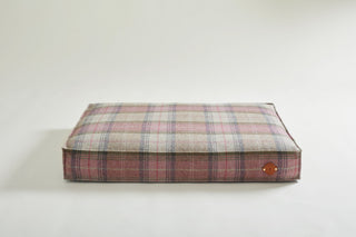 Tweed Bed in Check of blue-pruple colour tweed bed BLUEBELL