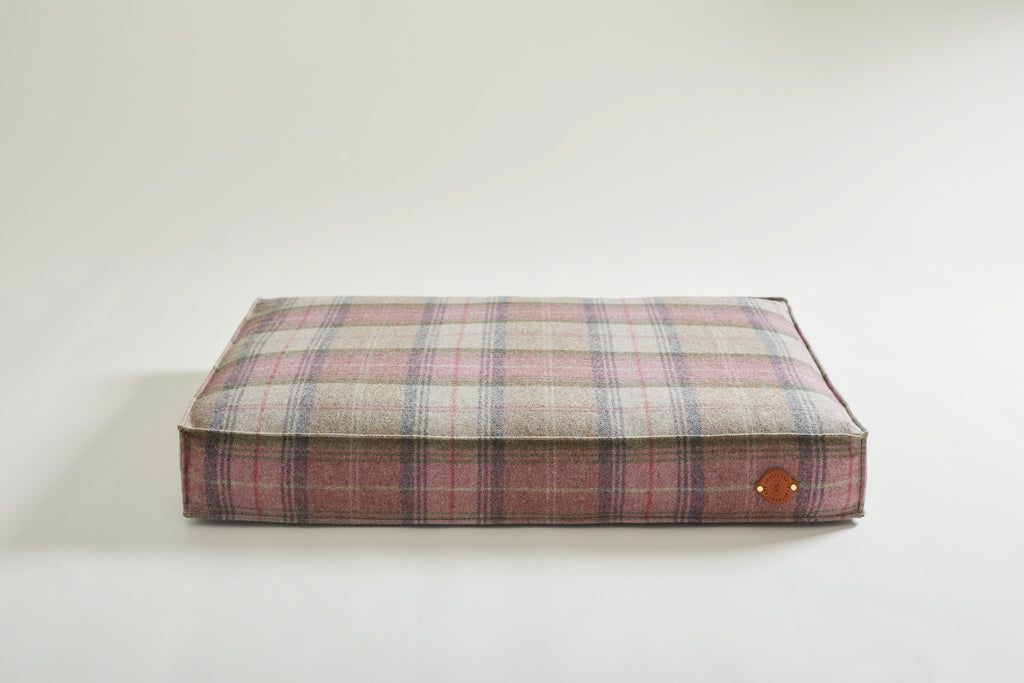 Tweed Bed in Check of blue-pruple colour tweed bed BLUEBELL