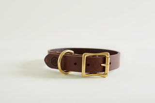 Braunes Lederhalsband CLASSIC